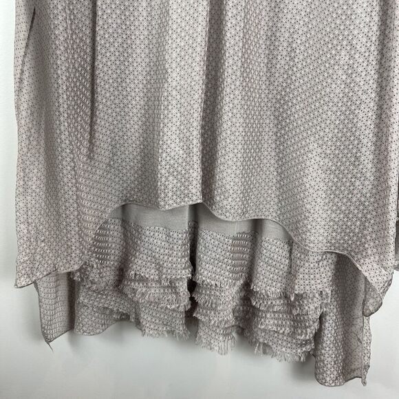 Baci Tunic Top Women Medium Multi Silk Draped Blouse Artsy Casual Flowy Ruffle - Picture 3 of 8